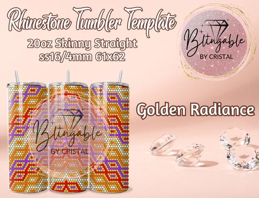 20oz Tumbler Template - Golden Radiance *Digital File*