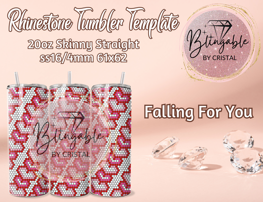 20oz Tumbler Template - Falling For You *Digital File*