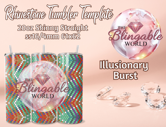 20oz Tumbler Template - Illusionary  Burst *Digital File*