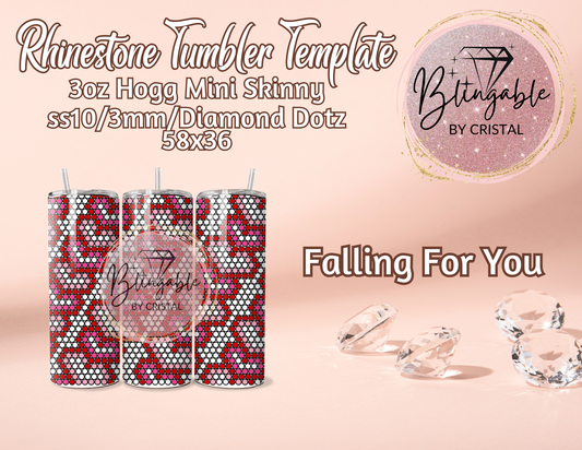 3oz Tumbler Template - Falling For You *Digital File*