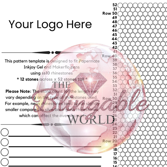 Blank Rhinestone Pen Template *Digital File*