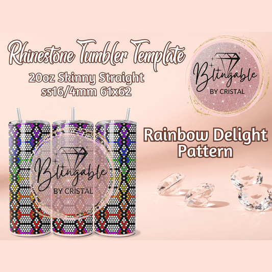 20oz Tumbler Template - Rainbow Delight *Digital File*