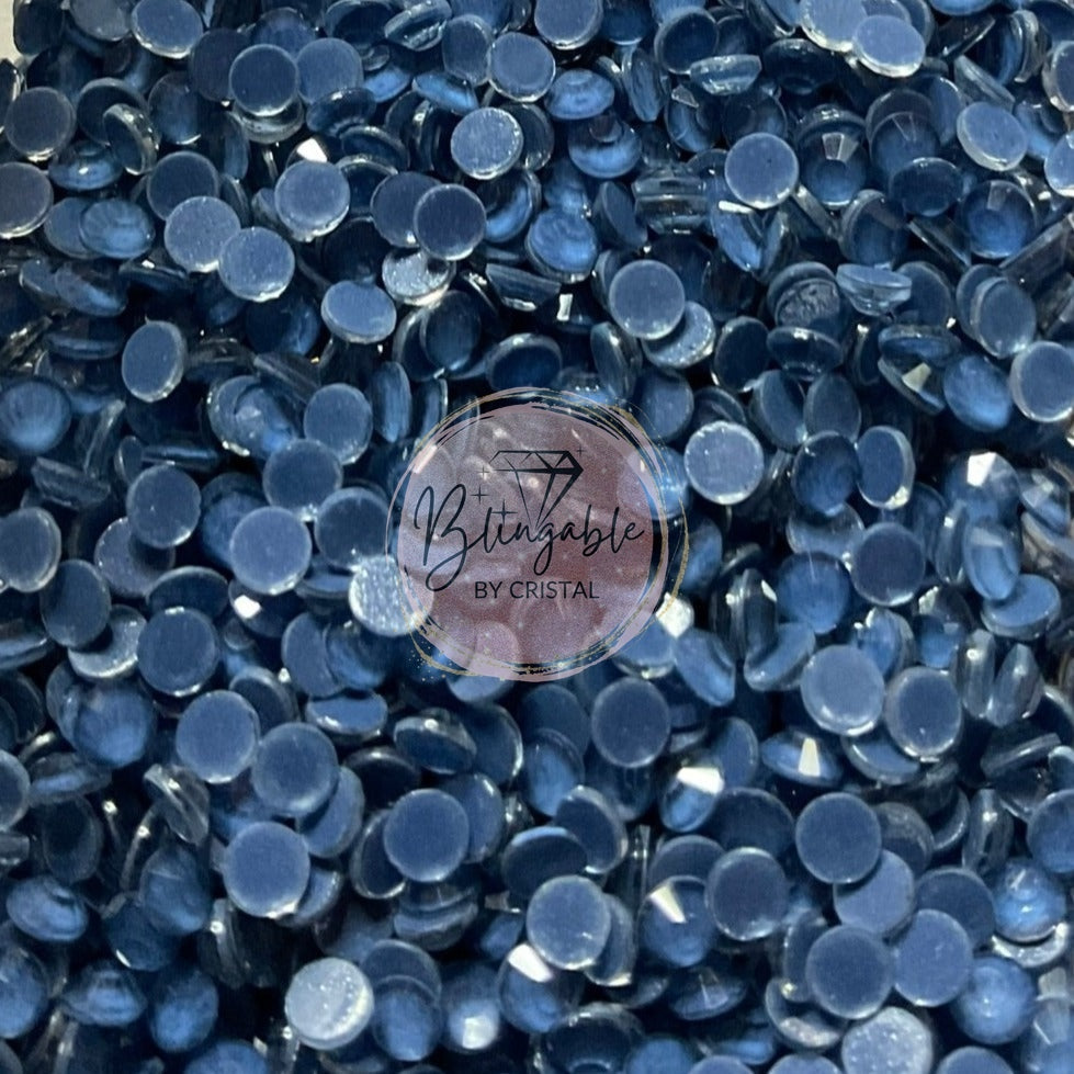 Frosted Dark Grey - Glass Flatback Rhinestones