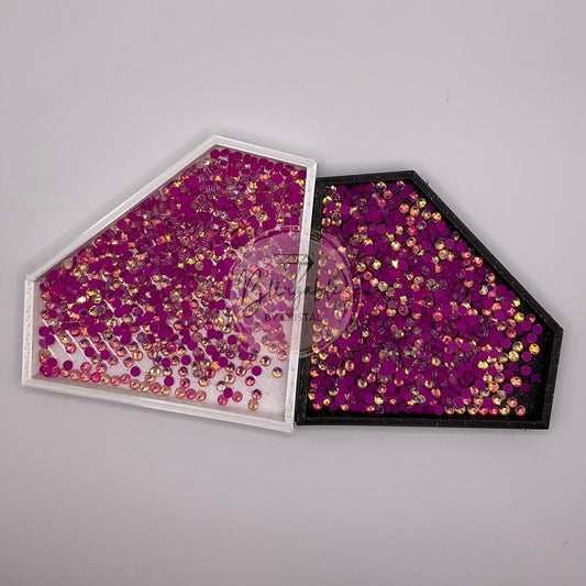 Dark Pink Opal Luminous - Glass Flatback Rhinestones