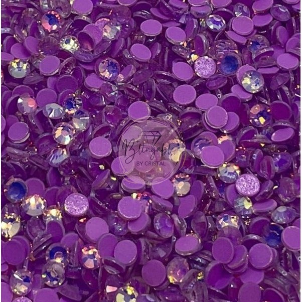 Dark Amethyst Opal Luminous - Glass Flatback Rhinestones