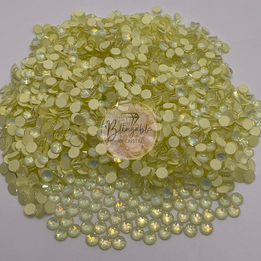 Luxurious Opal Yellow - Glass Flatback Rhinestones