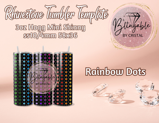 3oz Tumbler Template - Rainbow Dots *Digital File*