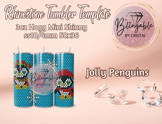 3oz Tumbler Template - Jolly Penguins *Digital File*