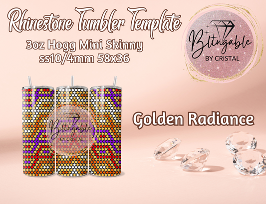 3oz Tumbler Template - Golden Radiance *Digital File*