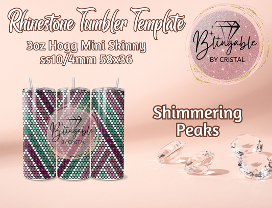 3oz Tumbler Template - Shimmering Peaks *Digital File*