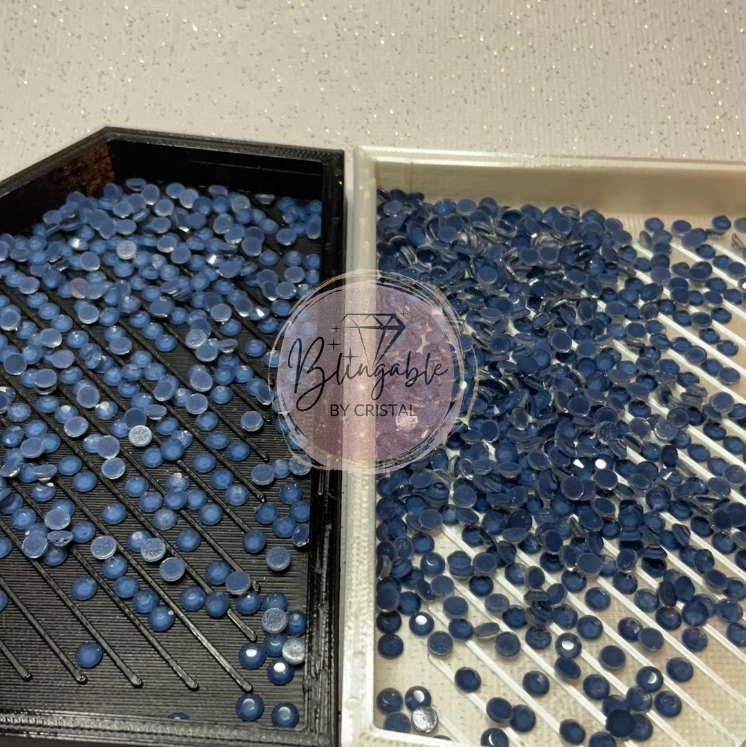 Frosted Dark Grey - Glass Flatback Rhinestones