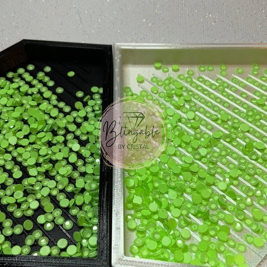 Neon Lime Green- Glass Flatback Rhinestones