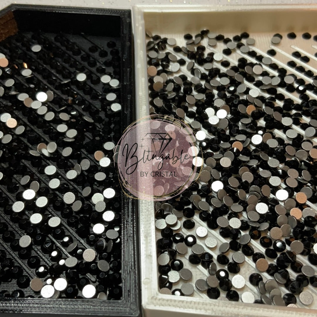 Jet Black - Glass Flatback Rhinestones