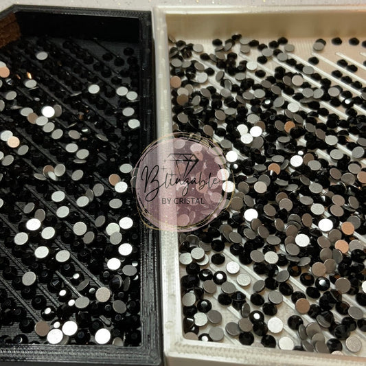 Jet Black - Glass Flatback Rhinestones